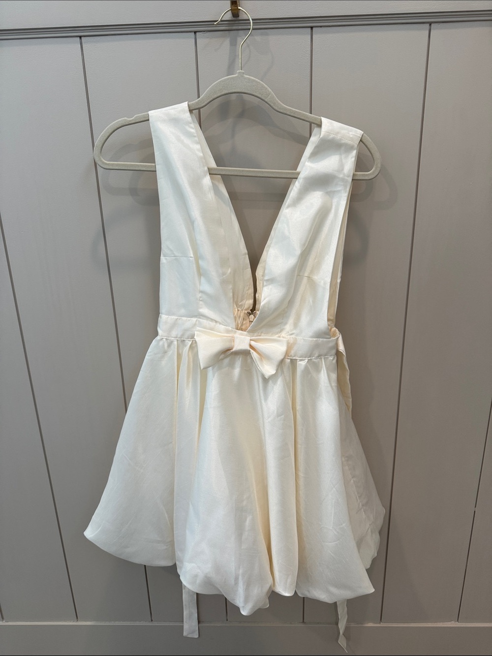 New Ivory Bow-Back Dress
